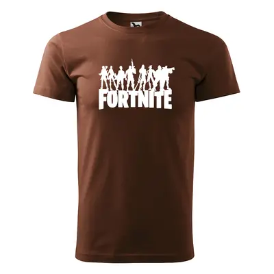 Sablio Tričko s potiskem Fortnite Team 2 - hnědé S