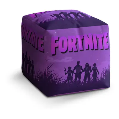 Sablio Taburet Cube FORTNITE Fialová silueta: 40x40x40 cm