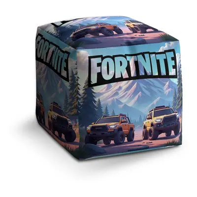 Sablio Taburet Cube FORTNITE Off-road auta: 40x40x40 cm