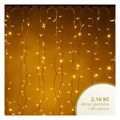 DecoLED LED světelná záclona, 1x3 m, teple bílá, 300 diod, IP67