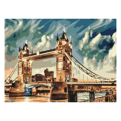 MALUJEŠ Malování podle čísel - OSVÍCENÝ TOWER BRIDGE Rozměr: 30x40 cm, Rámování: vypnuté plátno 