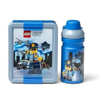 LEGO City svačinový set (láhev a box) modrá