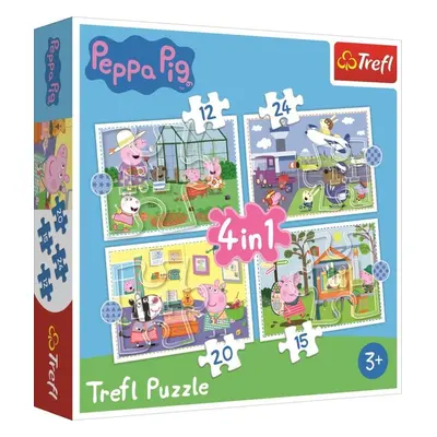 Puzzle Prasátko Peppa Vzpomínky na prázdniny 4v1