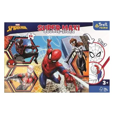 Oboustranné puzzle Spiderman jde do akce SUPER MAXI 24 dílků