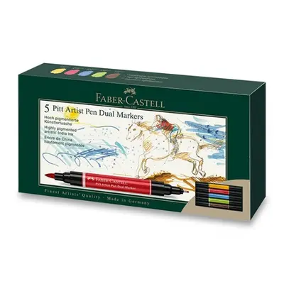 Popisovač Faber-Castell Pitt Artist Pen Dual Marker sada 5 ks Faber-Castell