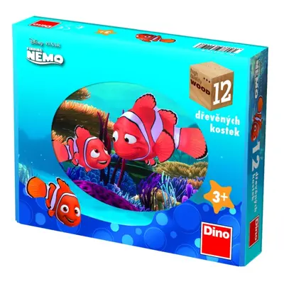 Dřevěné kostky Nemo – 12 kostek DINO