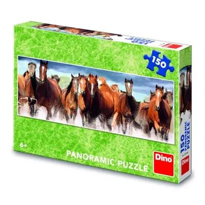 Puzzle Koně ve vodě 150 dílků panoramic DINO