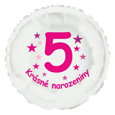 Krásné 5. narozeniny fóliový balónek kruh pro holky Balonky.cz