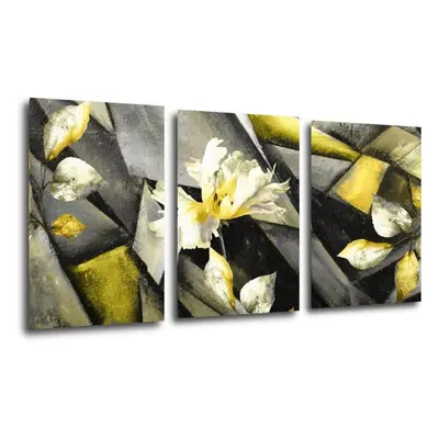 Impresi Obraz Abstraktní žluto šedý - x cm (3 dílný)