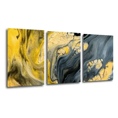 Impresi Obraz Abstraktní žluto šedý - x cm (3 dílný)
