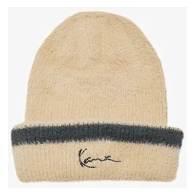 Zimní čepice karl kani Signature Fluffy Beanie sand/black