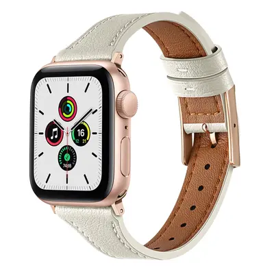 LEATHER Kožený řemínek pro Apple Watch SE / SE / SE (40mm) bílý