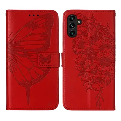 ART BUTTERFLY Peněženkový kryt Samsung Galaxy A34 5G červený