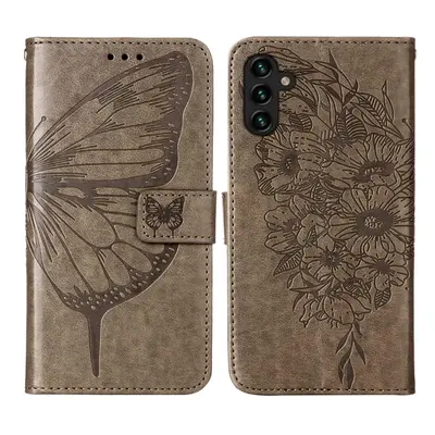 ART BUTTERFLY Peněženkový kryt Samsung Galaxy A34 5G šedý