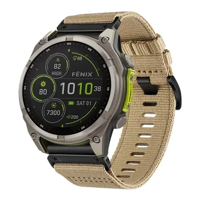 CANVAS Vyměnitelný řemínek pro Garmin Fenix 47mm světle hnědý