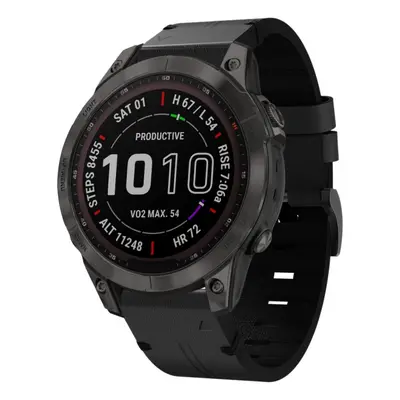 LEATHER Kožený remienok Garmin Fenix / Solar / Sapphire čierny