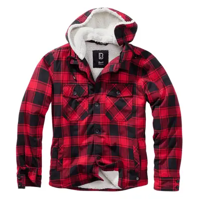 Brandit Bunda Lumberjacket Hooded červená | černá