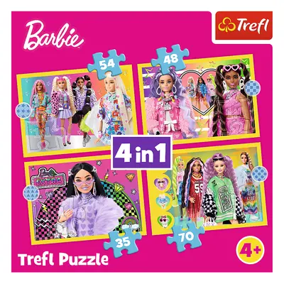 Trefl Puzzle 4v1 - Šťastný svět Barbie / Mattel, Barbie