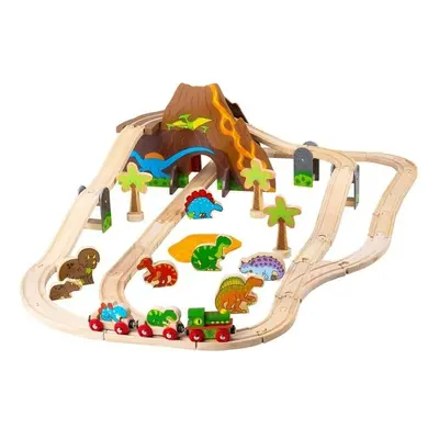 Bigjigs Rail Dřevěná vláčkodráha dinosauři