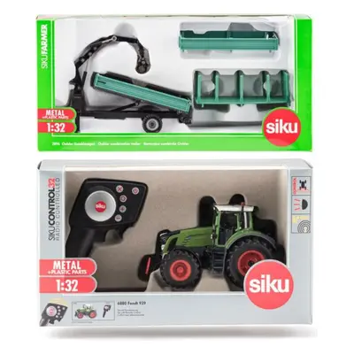 SIKU Control - RC traktor Fendt 939 s ovladačem + zelený přívěs Oehler 1:32