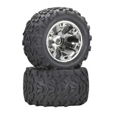 Traxxas kolo 3.8", disk Geode stříbrný S17, pneu Maxx (2)(2WD přední)