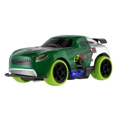 Auto RC závodní 2,4 GHz plast 12cm na baterie se světlem zelené