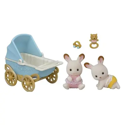 Sylvanian Families Dvojčata Chocolate králíků s kočárkem