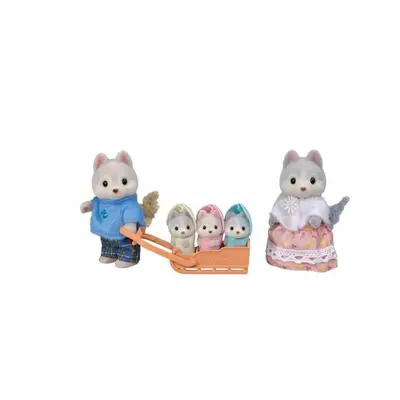 Sylvanian Families Rodina Husky s trojčaty