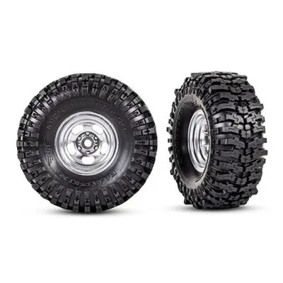 Traxxas kolo 1.0", disk polomatný chrom, pneu Mickey Thompson® Baja Pro™ Xs (2)