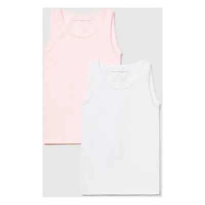 Benetton, Two Tank Tops In Stretch Cotton, size XXS, Multi-color, Kids