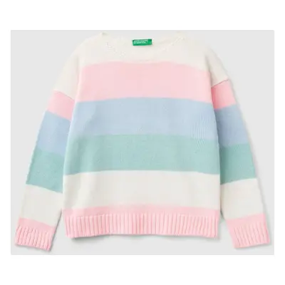 Benetton, Striped Boxy Fit Sweater, size XL, Multi-color, Kids