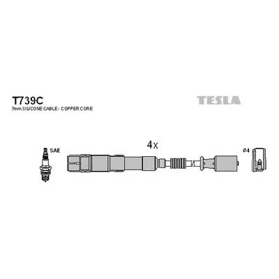 Sada kabelů pro zapalování TESLA T739C