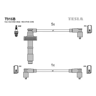 Sada kabelů pro zapalování TESLA T916B