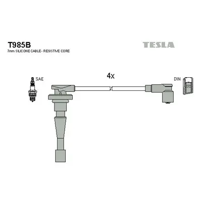 Sada kabelů pro zapalování TESLA T985B