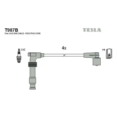 Sada kabelů pro zapalování TESLA T987B