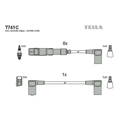 Sada kabelů pro zapalování TESLA T741C