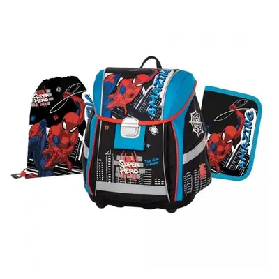 Oxybag Školní aktovka v setu pro prvňáčky PREMIUM LIGHT Spiderman - 3 díly