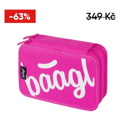 Růžový dvoupatrový školní penál A-7731