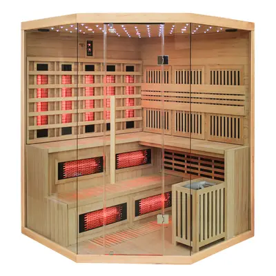 BPS-koupelny Kombinovaná sauna 2v1 HYD-4228 - Infrasauna + finská sauna 200x200, 5-6 osob