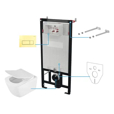 Deante WC set Anemon 6v1, podomítkový systém + toaleta - CDZZ6ZPW