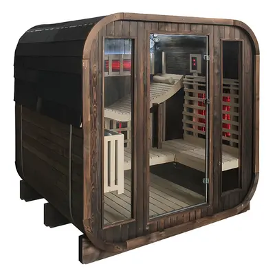 BPS-koupelny Zahradní kombinovaná sudová sauna 2v1 HYD-4765 - Infrasauna + finská sauna 180x200,