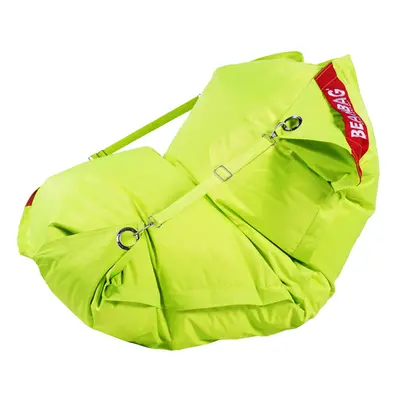 BEANBAG Sedací pytel 189x140 comfort s popruhy fluo limet