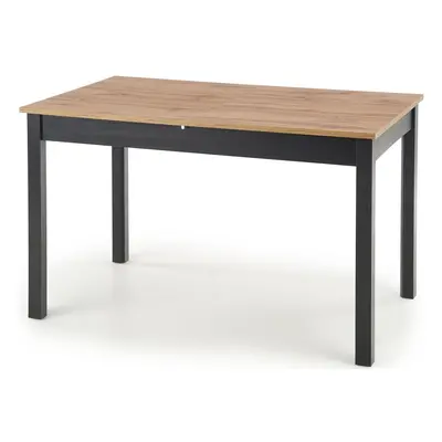 HALMAR Jídelní rozkládací stůl GREG dub wotan / černá 124-168x74 cm