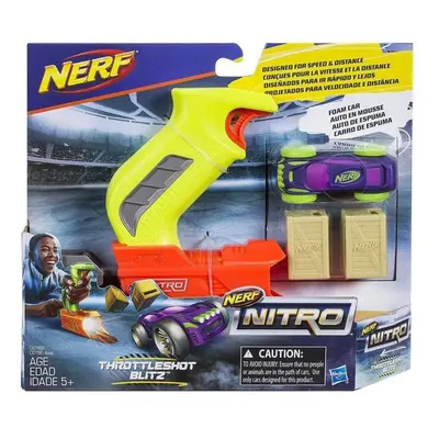 Nerf nitrothrottleshot blizt fialové vozidlo, hasbro c0783