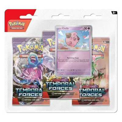 Pokémon tcg: sv05 temporal forces - 3 blister booster cleffa