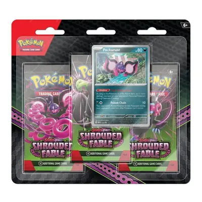 Pokémon tcg: scarlet & violet shrouded fable 3-pack blister booster (pecharunt)