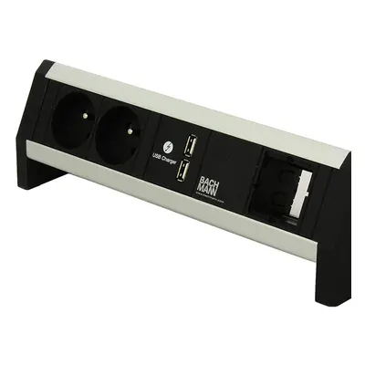 Elektro zásuvka Bachmann Desk 1 2x 230V, 2x USB nabíječka, 1x slot  902.0185