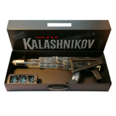 Kalashnikov AK 47 Vodka 40% 0.7L (dárkové balení s 3 skleničkami)