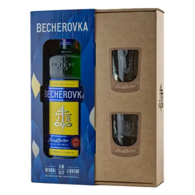 Becherovka The Original 38% 0.7L (dárkové balení s 2 skleničkami)