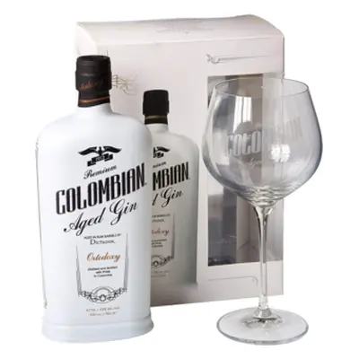 Dictador Premium Colombiana Ortodoxy White 43% 0,7l (dárkové balení se skleničkou)